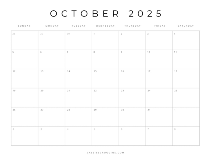 2025 Monthly Calendar Printable with Holidays Printable Free