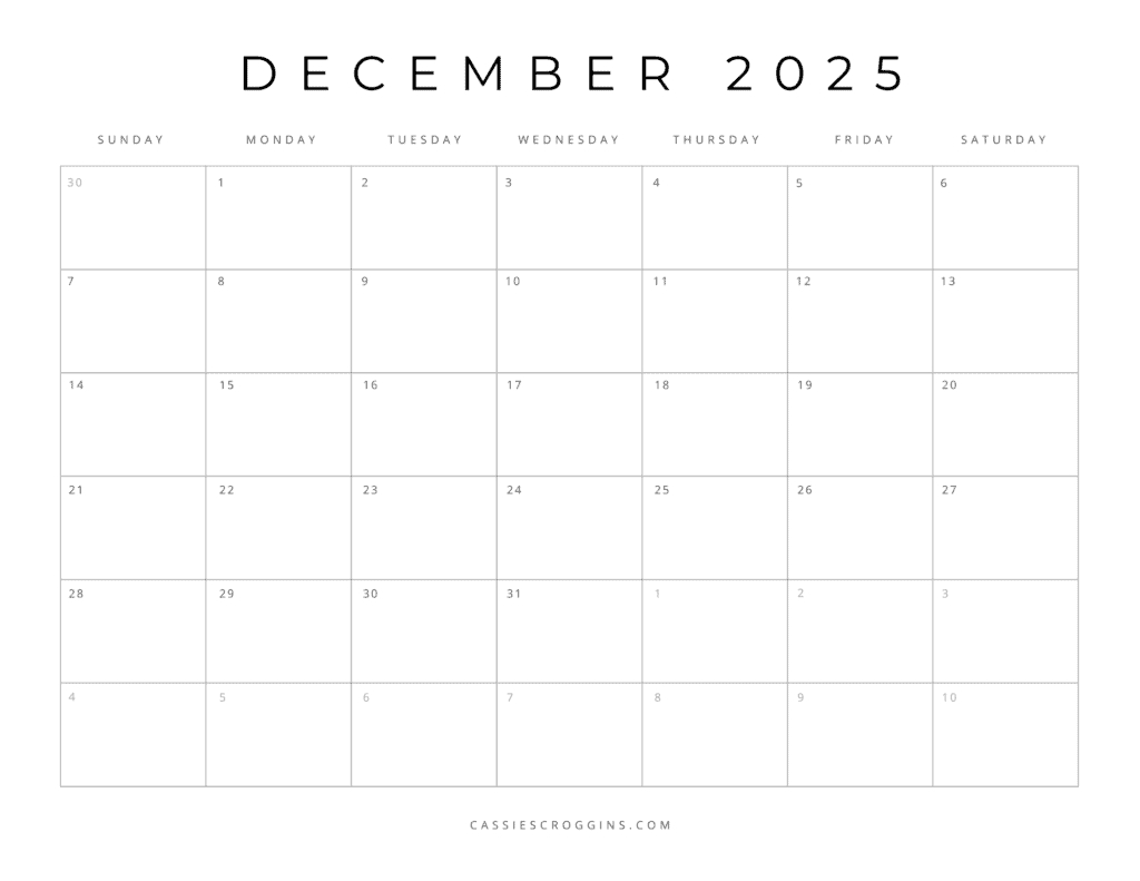 Free Printable 2025 Blank Calendar Templates (All 12 Months) in Printable Calendar With Lines 2025