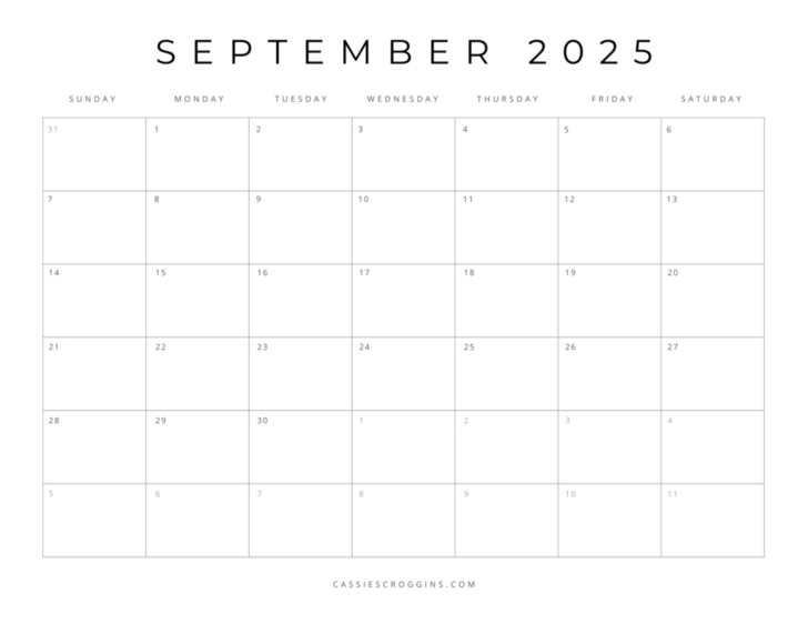 Free Printable Sept Calendar 2025