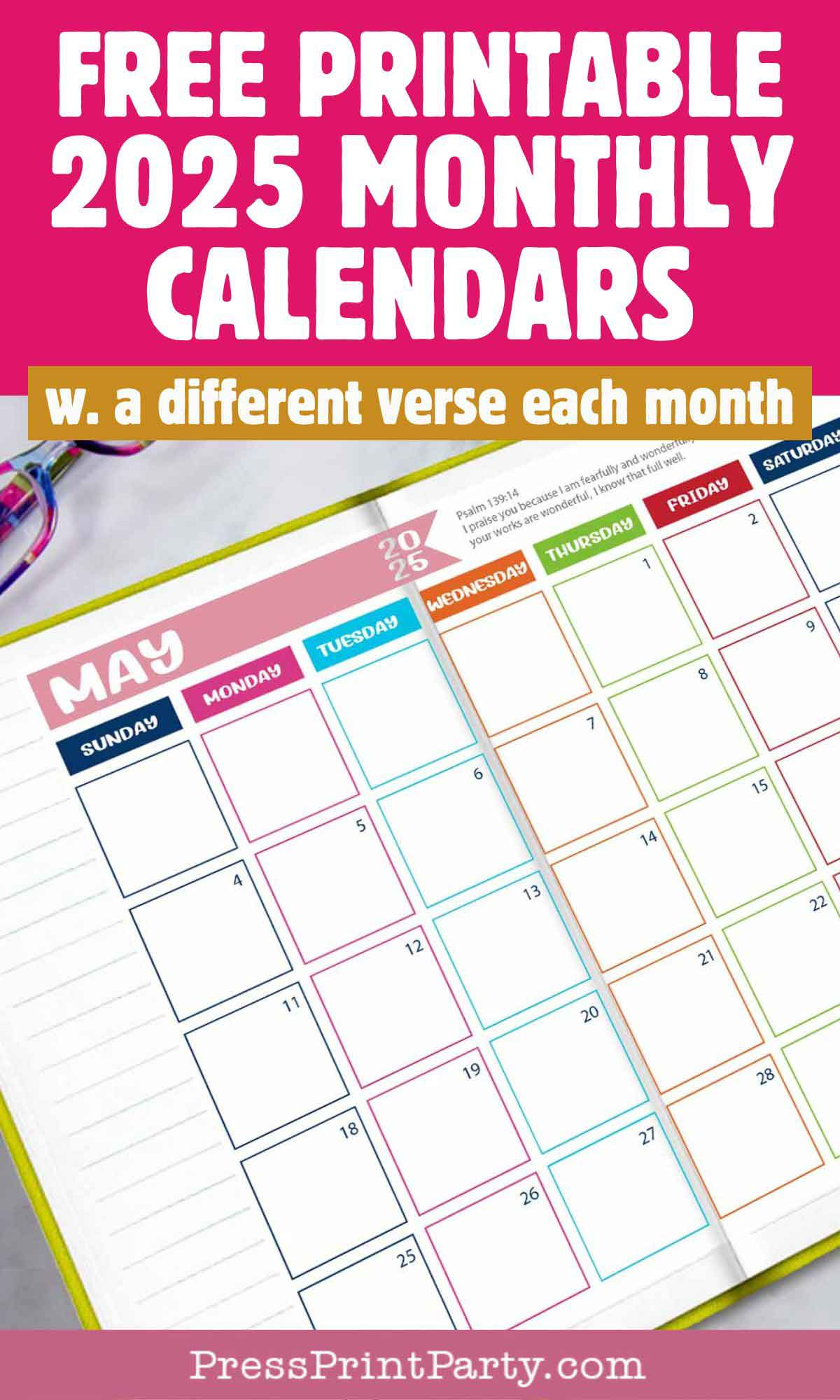 Free Printable 2025 Calendar For Bullet Journal with Bullet Journal Monthly Calendar 2025 Printable