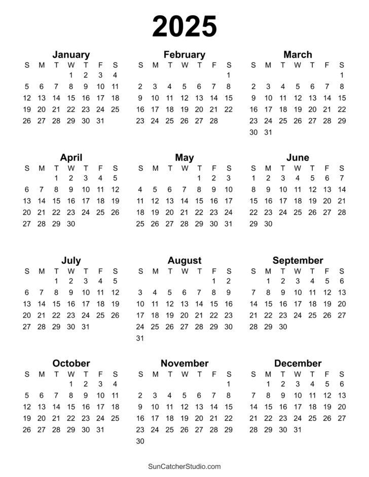 Free Printable 8.5 X 11 Calendar 2025