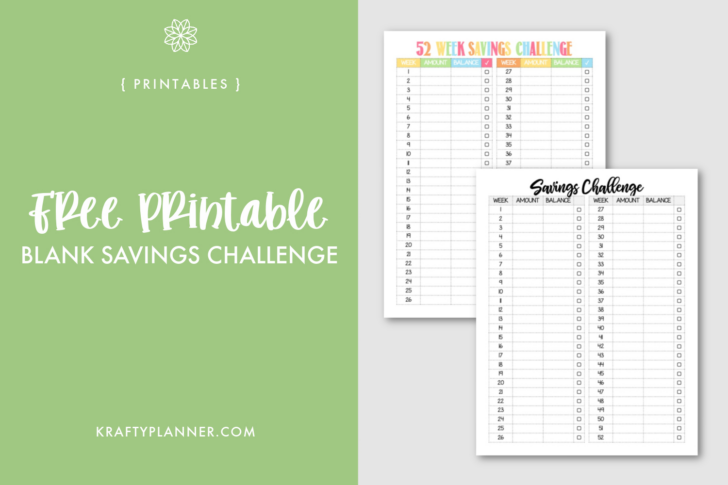 52 Week Money Challenge Calendar Printable