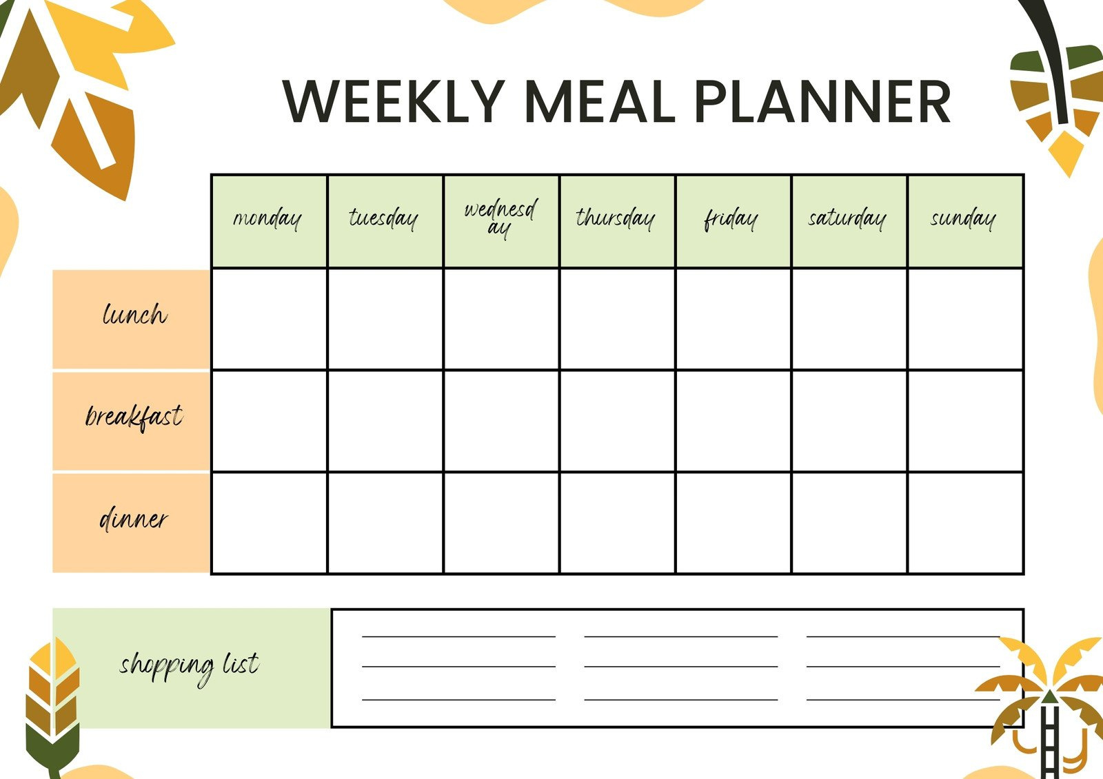 Free Printable, Customizable Monthly Menu Templates | Canva intended for Printable Monthly Meal Calendar 2025