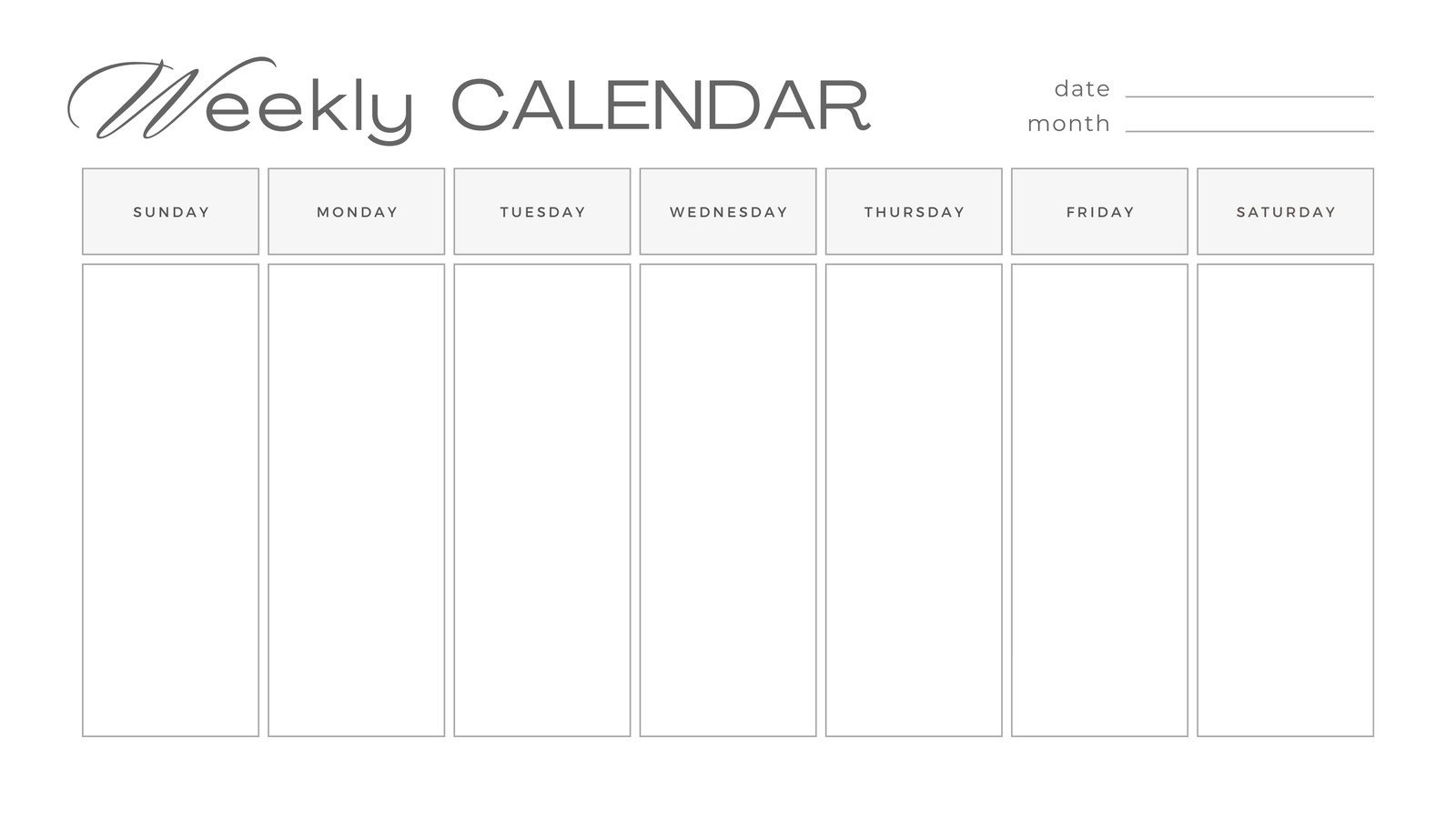 Free, Printable, Customizable Weekly Calendar Templates | Canva regarding 7 Day One Week Printable Weekly Calendar