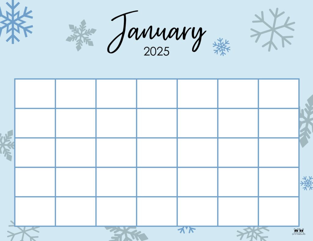 January 2025 Calendars - 107 Free Printables | Printabulls with Free Printable January 2025 Calendar