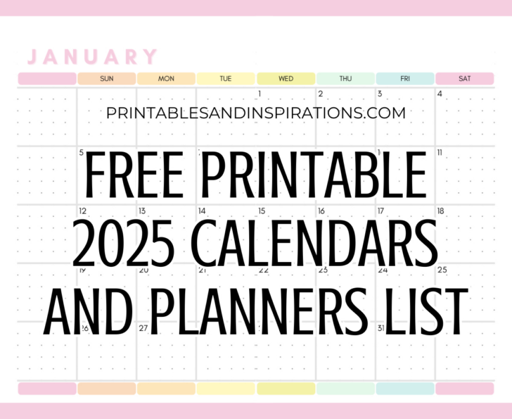 Bullet Journal Monthly Calendar 2025 Printable