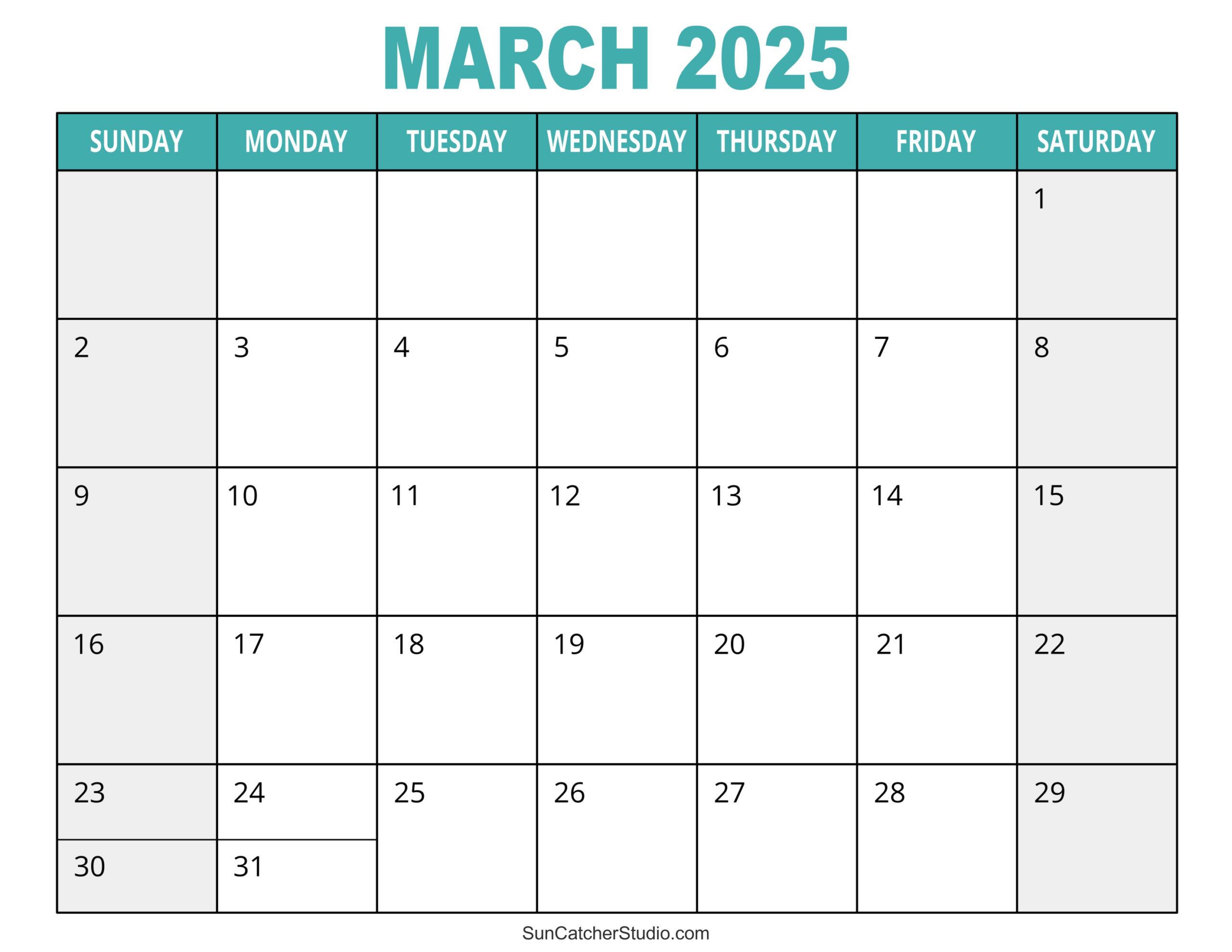 March 2025 Calendar (Free Printable) – Diy Projects, Patterns pertaining to Free 2025 Printable Calendar By Month