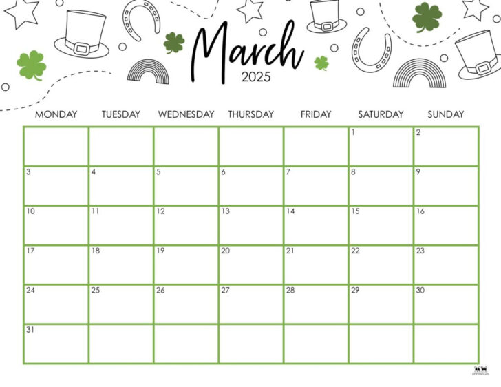 Calendar 2025 Printable March