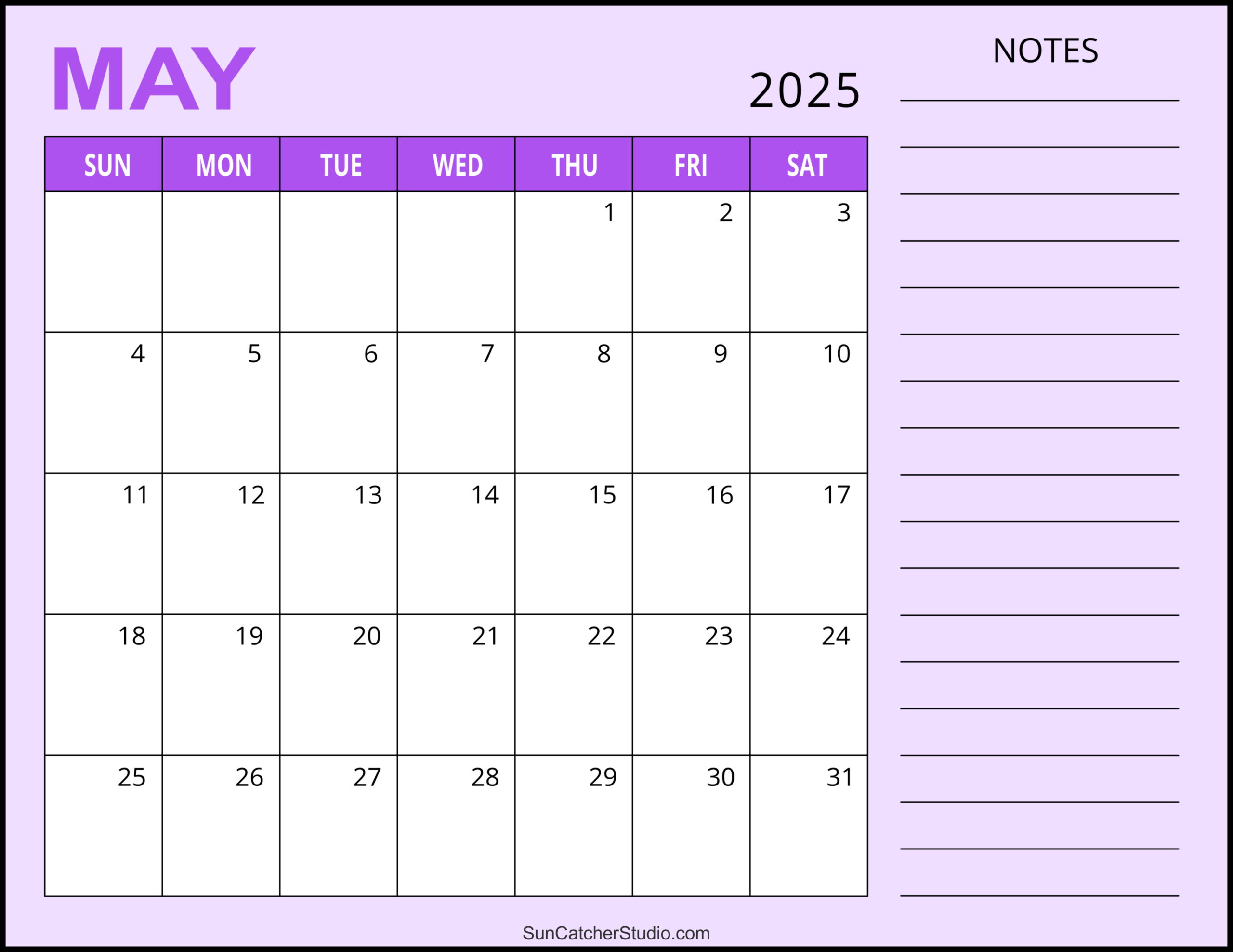 May 2025 Calendar (Free Printable) – Diy Projects, Patterns within Calendar 2025 Maker Free Printable