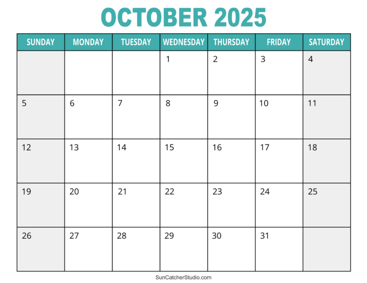 Free 2025 Printable Monthly Calendar