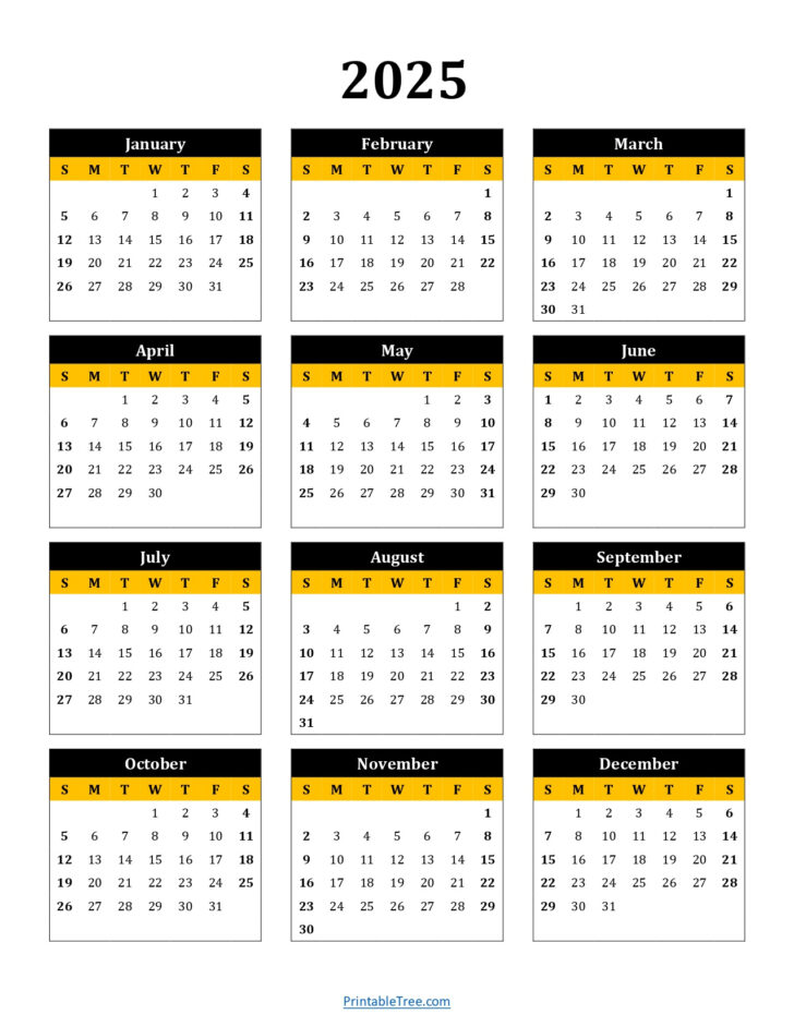 Printable Calendar 2025 Portrait