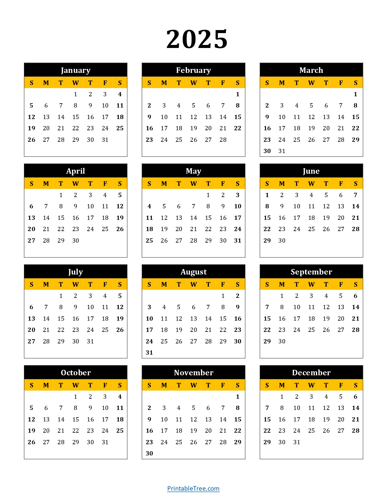 Printable Calendar 2025 One Page With Holidays (Single Page) 2025 inside Birthday Calendar 2025 Printable