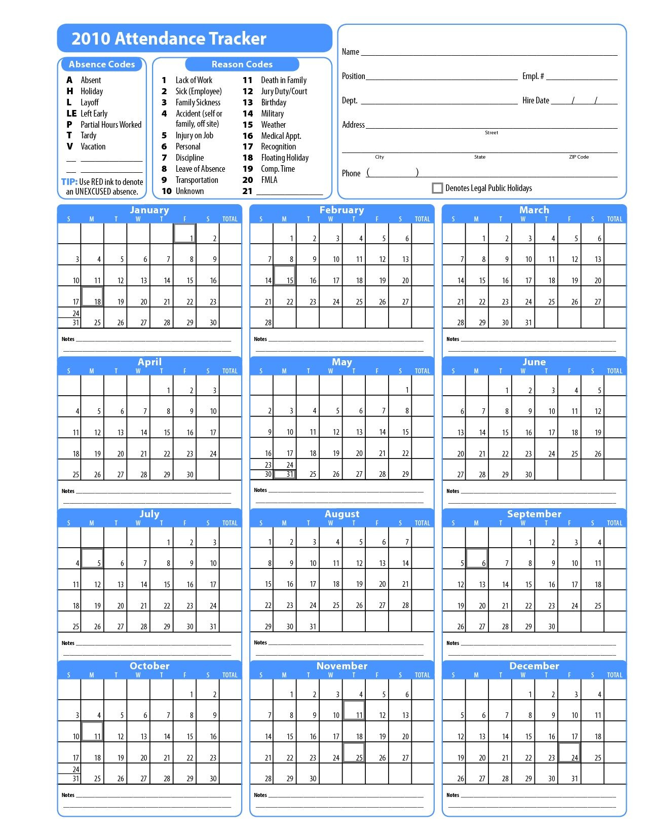 Printable Employee Attendance Calendar Template throughout Free Printable 2025 Employee Attendance Calendar Free Download