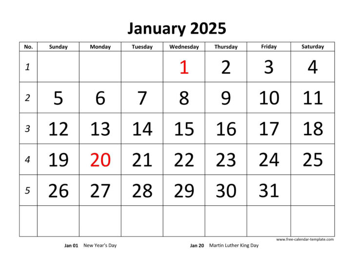 Printable 2025 Calendar by Month with Holidays