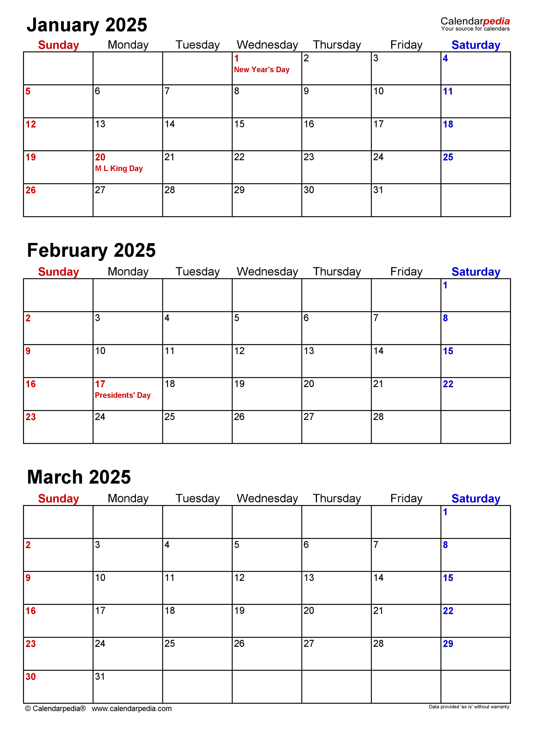 Quarterly Calendars 2025 - Free Printable Word Templates throughout 2025 Printable Quarterly Calendar