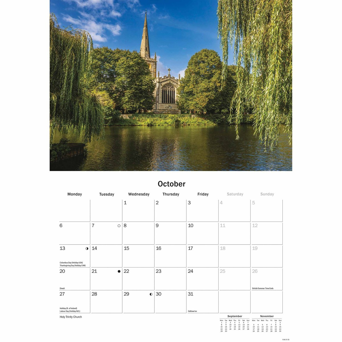 Shakespeare Country, Stratford-Upon-Avon A5 Calendar 2025 for Avon Campaign Calendar 2025 Printable