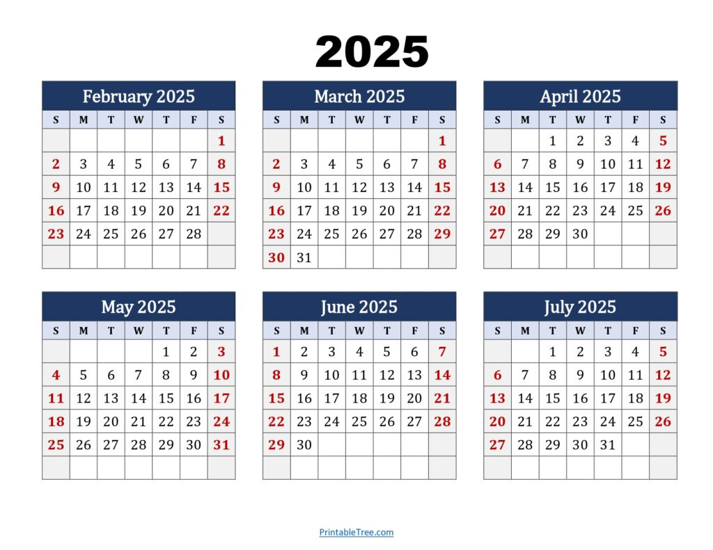 Six Month Calendar 2024-2025 Printable Pdf- 6 Months Calendar throughout 6 Month Printable Calendar 2025