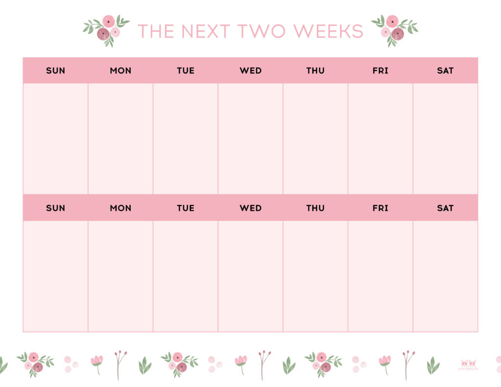 Two Week Planners - Free Printables | Printabulls in 2 Week Printable Calendar Free