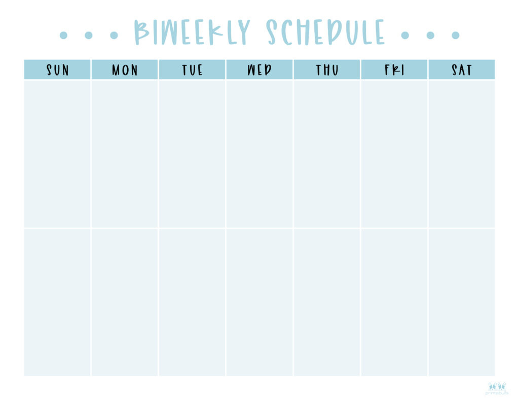 Two Week Planners - Free Printables | Printabulls with 14 Day Calendar Printable