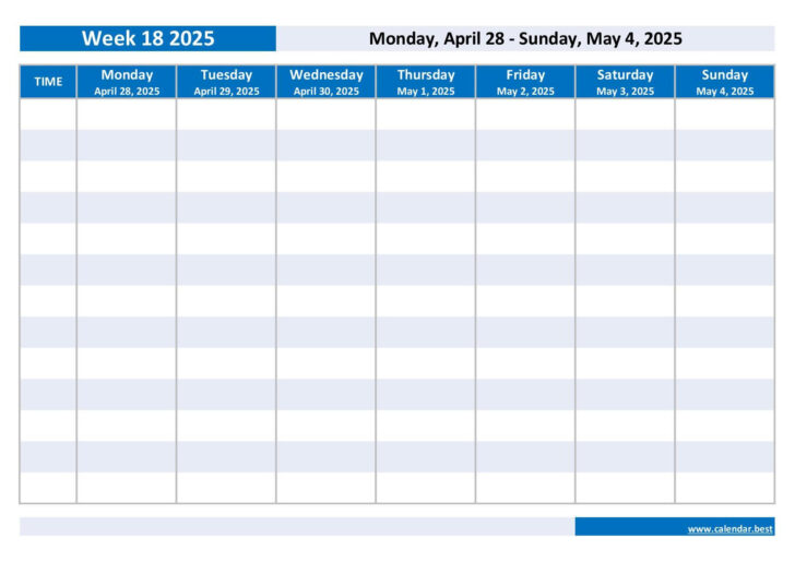 Calendar 2025 18 Printable