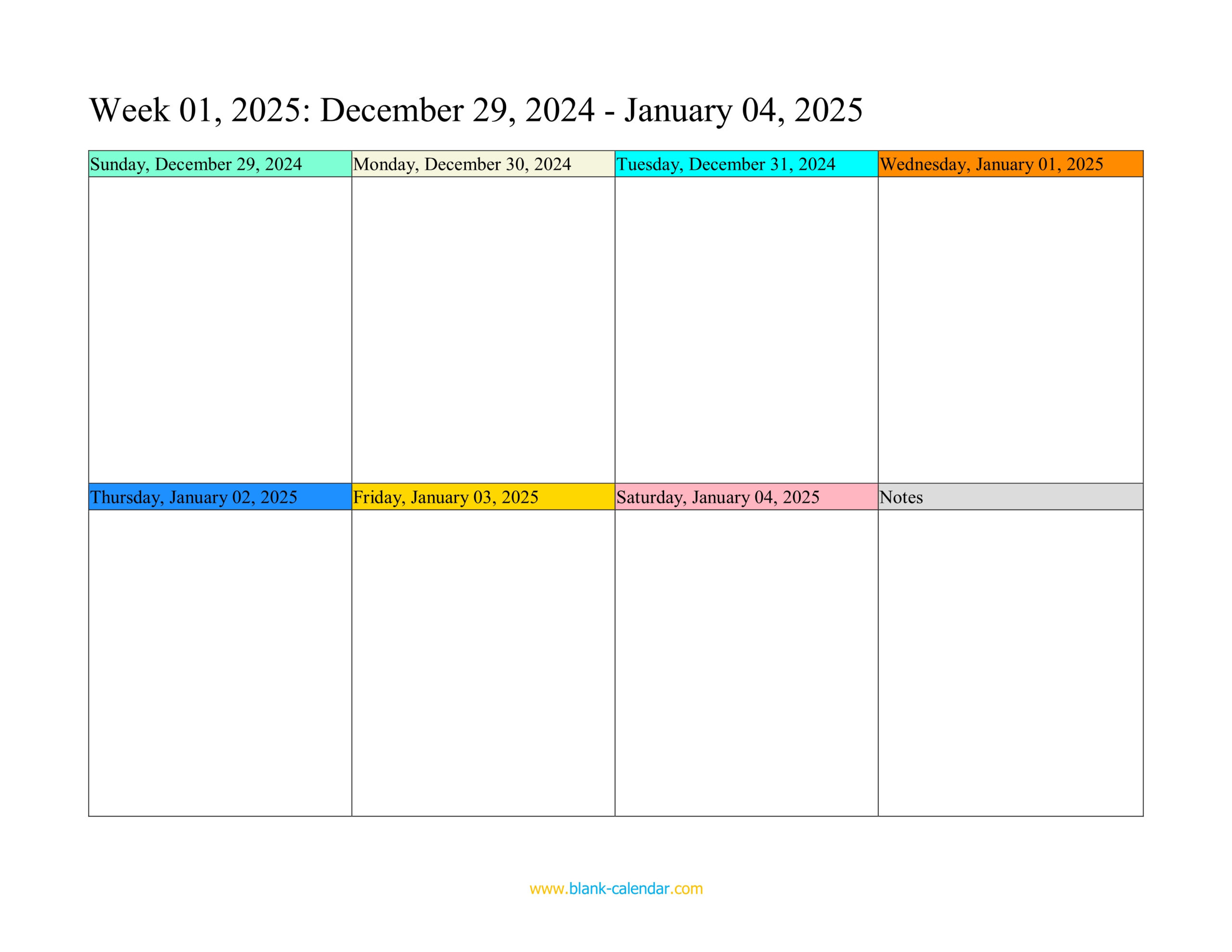 Weekly Calendar 2025 (Word, Excel, Pdf) for Printable Free Weekly Calendar 2025