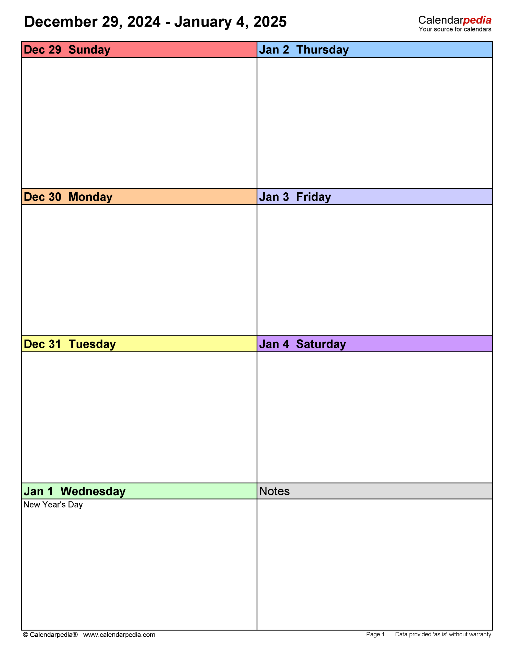 Weekly Calendars 2025 For Pdf - 12 Free Printable Templates for Free Printable One Week Calendar 2025