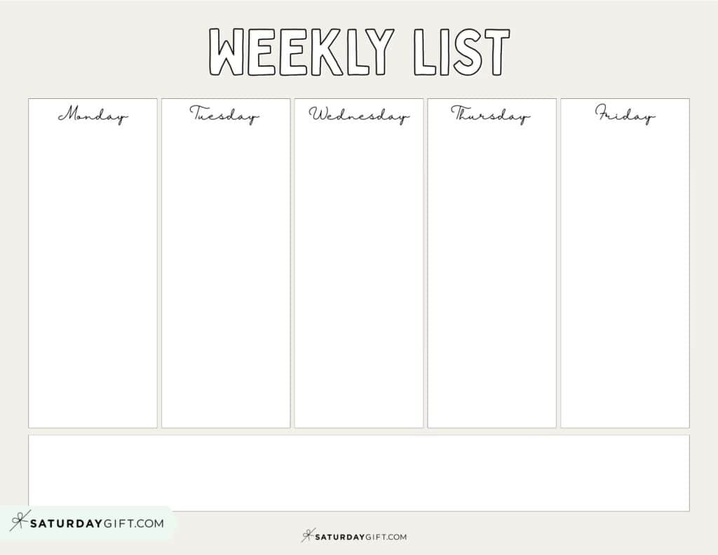 Weekly Planner Printable - 39 Cute Free Weekly Calendar Templates for 5 Week Calendar Printable