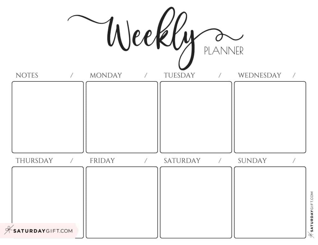 Weekly Planner Printable - 39 Cute Free Weekly Calendar Templates intended for 7 Day One Week Printable Weekly Calendar